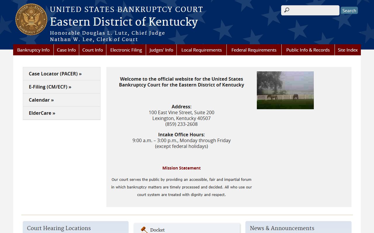 Fleming County Circuit Court Clerk records and Eastern District of Kentucky bankruptcy court source