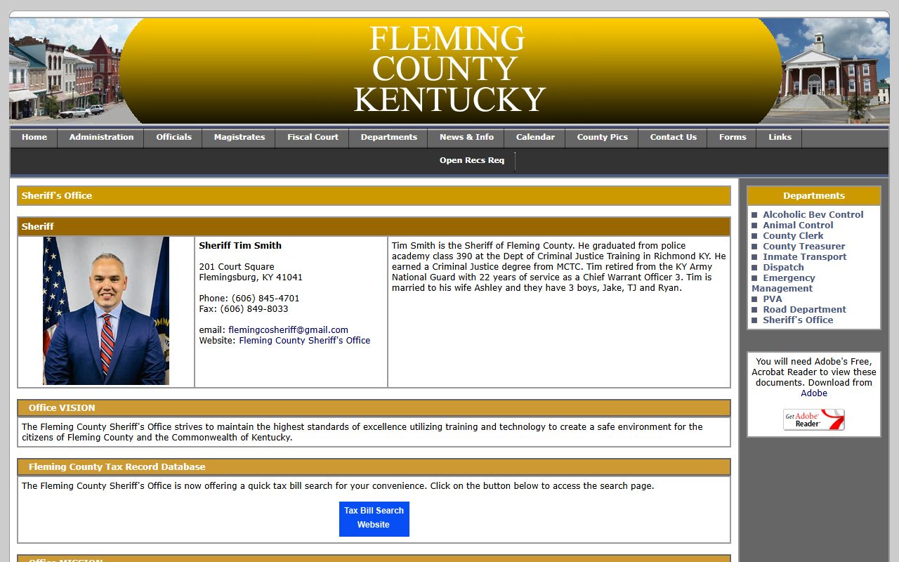 Fleming County arrest records official sheriff page