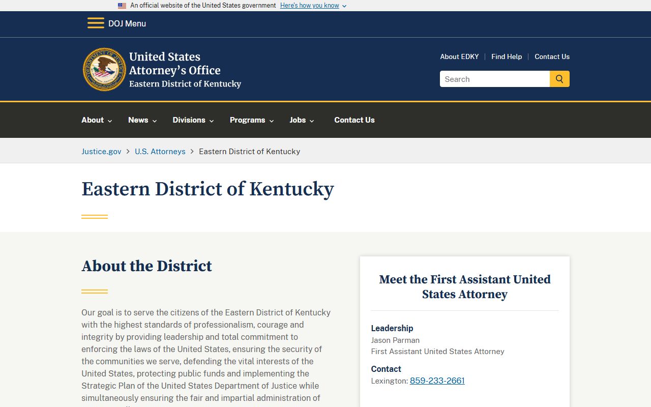 Fleming County criminal court records Eastern District of Kentucky prosecution source