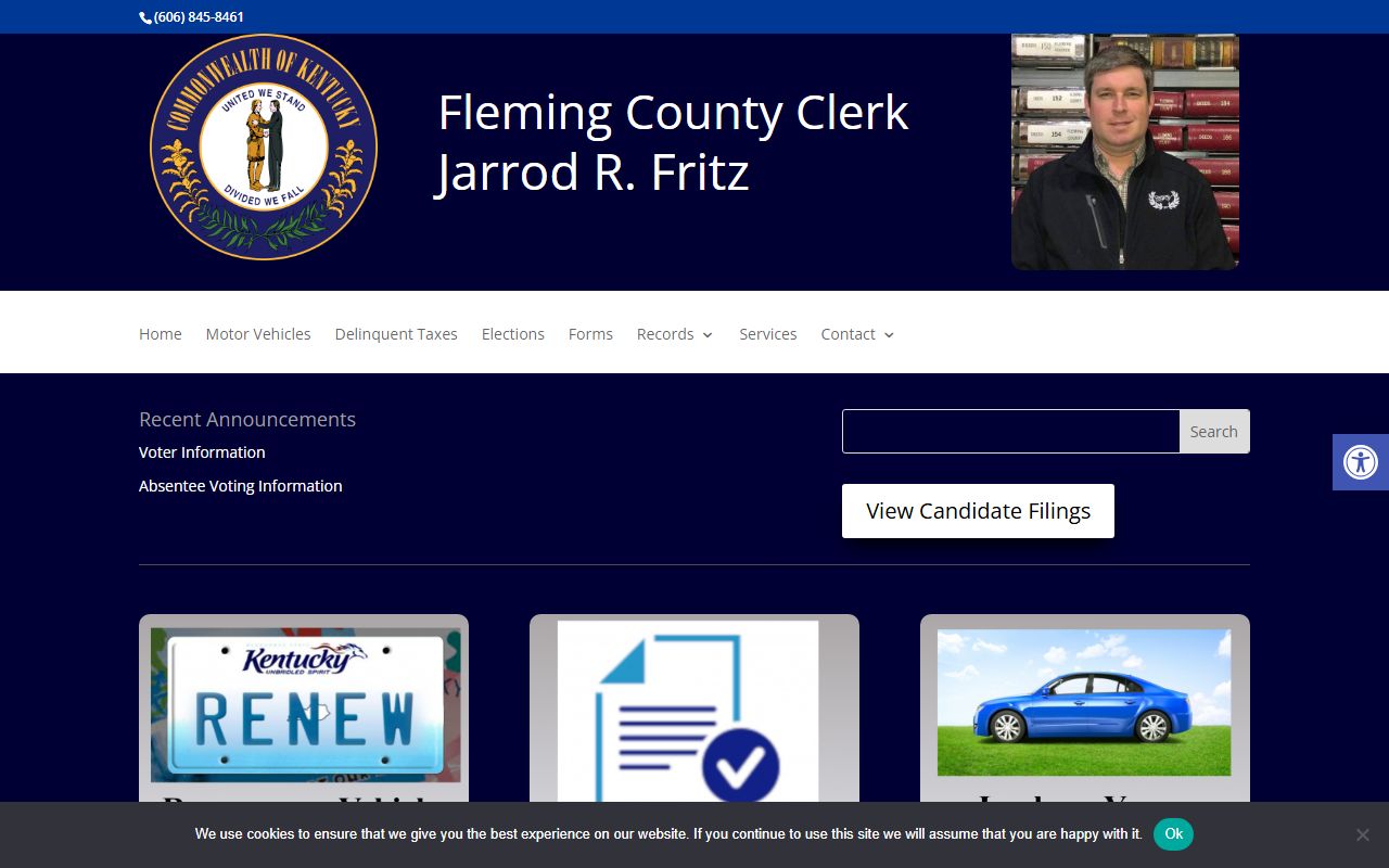 Fleming County court records County Clerk homepage